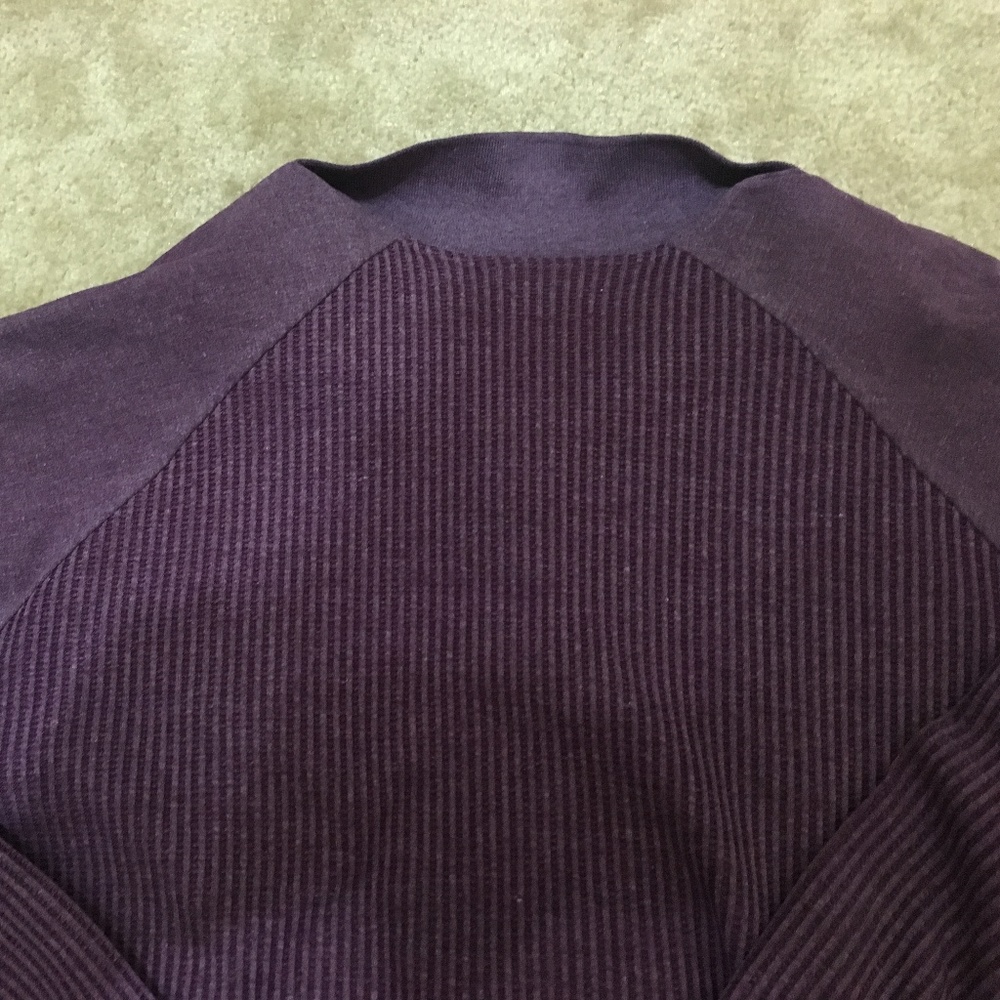 Vintage Men's Purple Long Sleeve Banded Polo - Picture 5 of 6